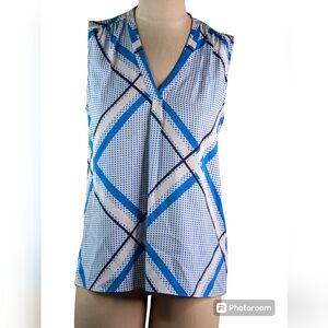 Classiques  Entier Hi Low  Geometric Print Silk Top, S, EUC